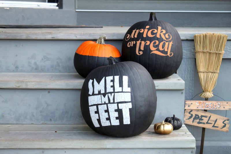 No-Carve Typography Pumpkins