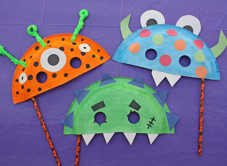 Paper Plate Monster Masks.