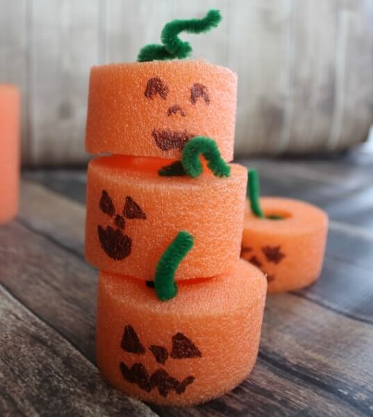 Pool Noodle Pumpkins