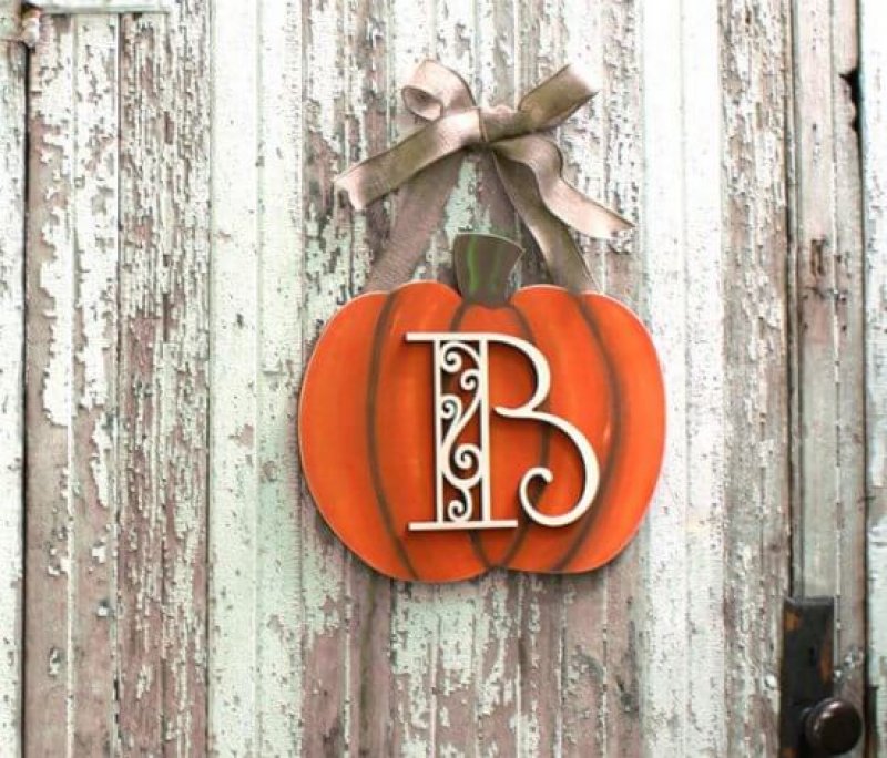 Pumpkin Monogram Wreath