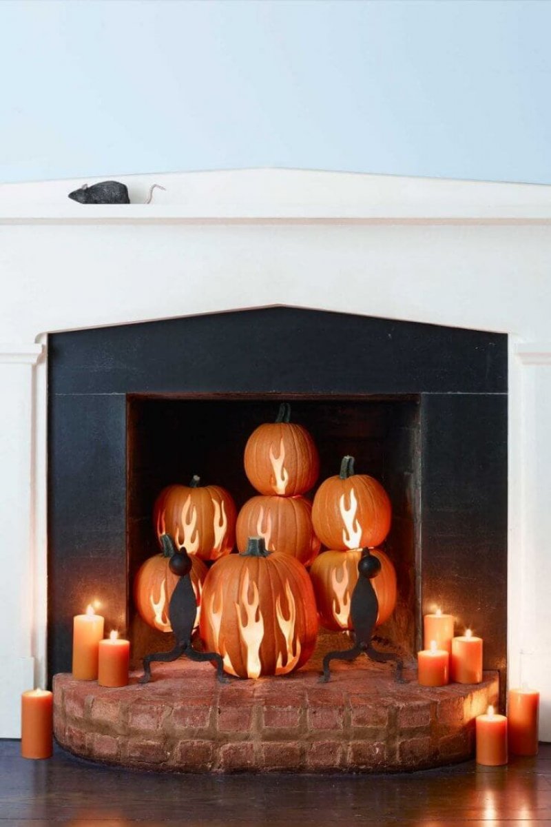 Pumpkins on Fire from Country Living