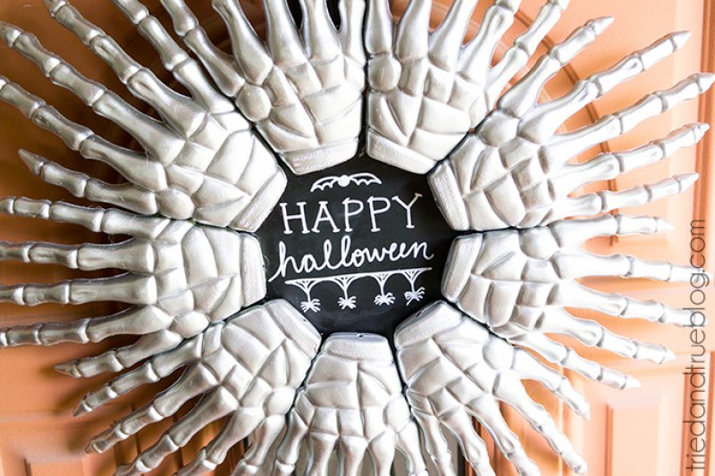 Skeletons Hands Halloween Wreath.