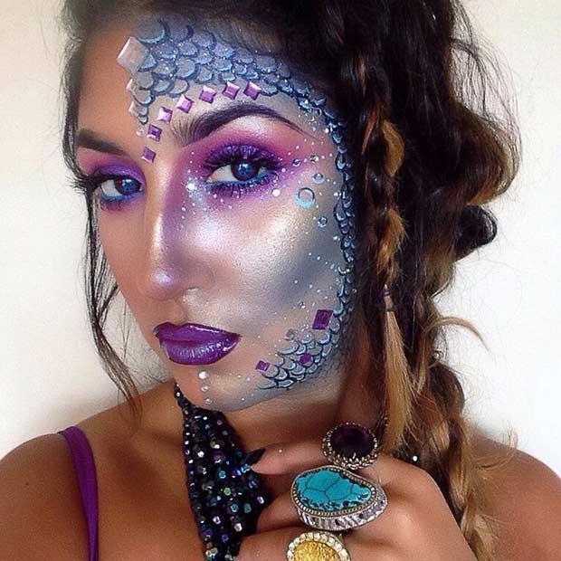 Turn half of your face into a mermaid.