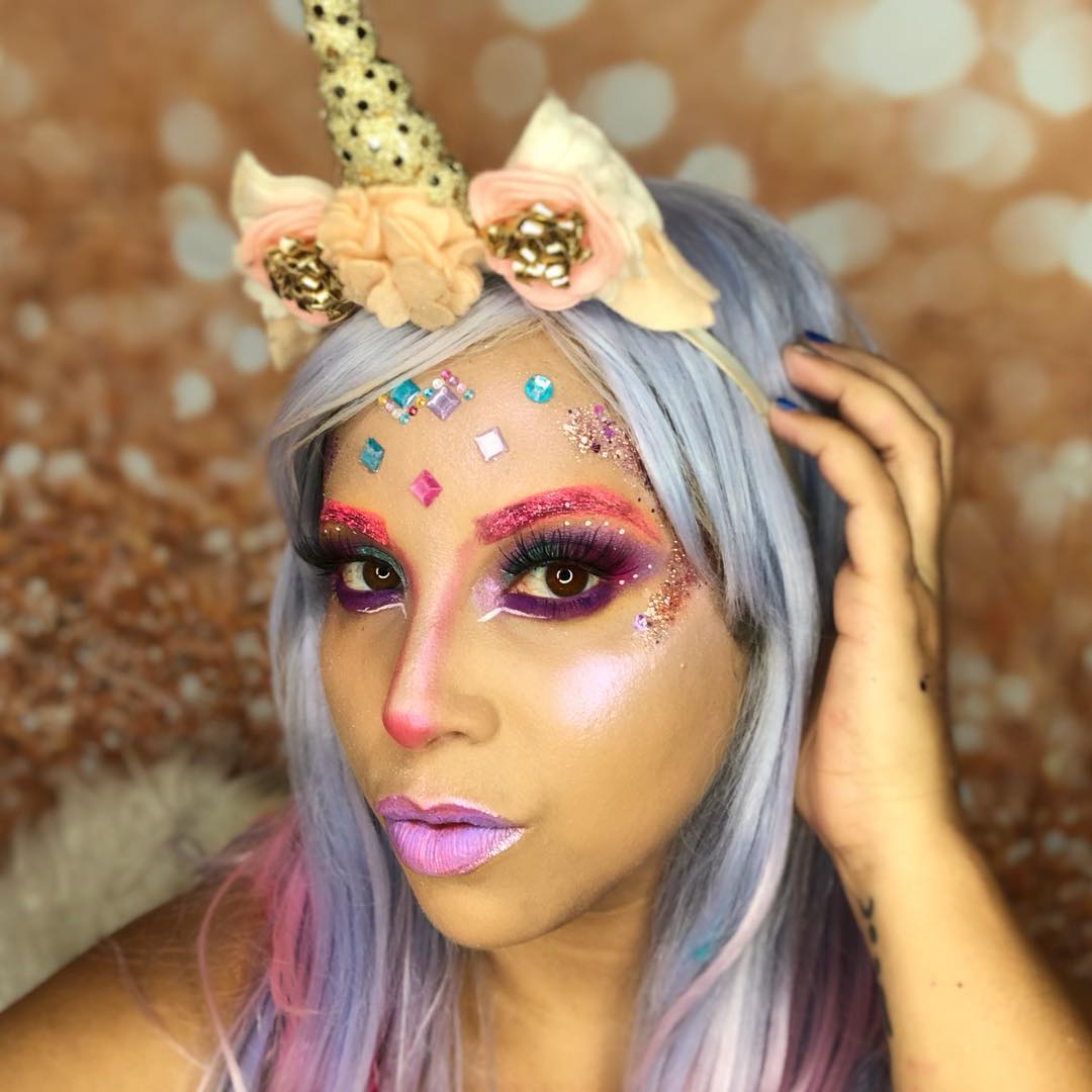 Unicorn Makeup for Halloween Night.