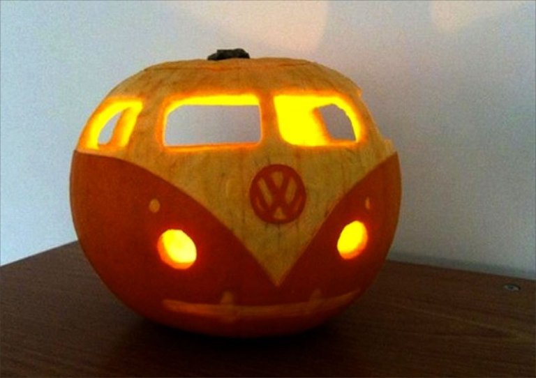 Volkswagen Bus Carved Pumpkin.