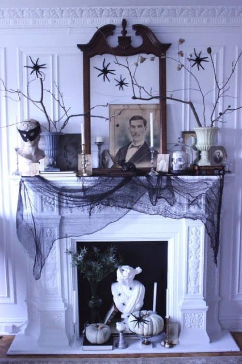 White Halloween Mantle on Cure Design Group.