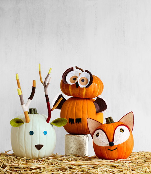 Woodlands Animal Pumpkins from Country Living