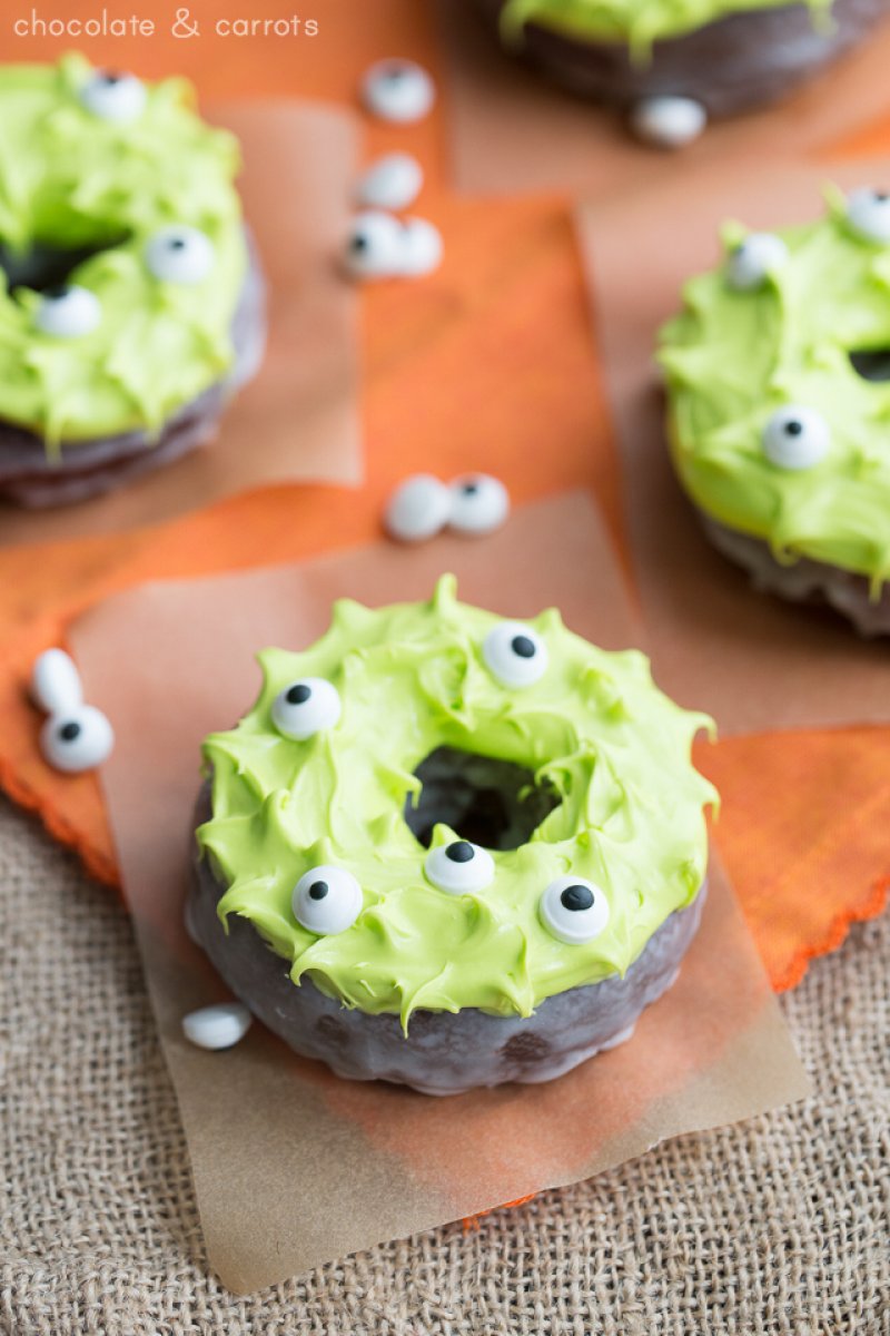 Monster doughnuts by Chocolate and Carrots