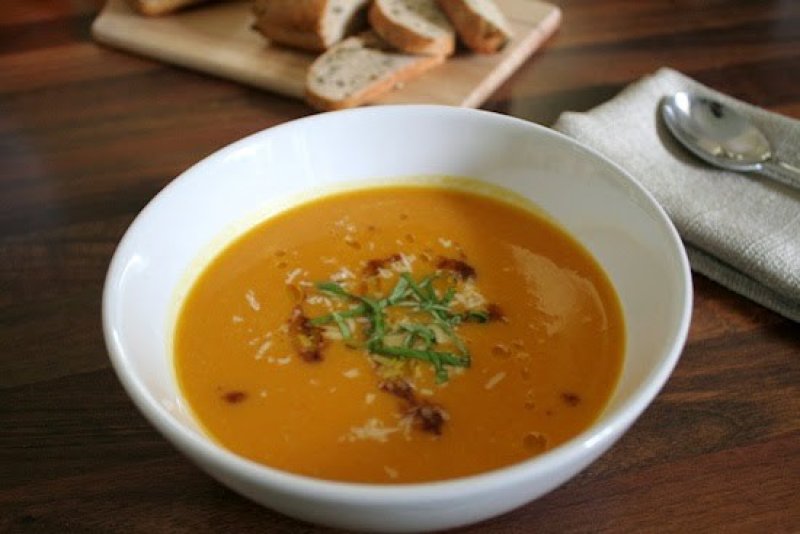 Pumpkin Acorn Squash and Tomato Soup