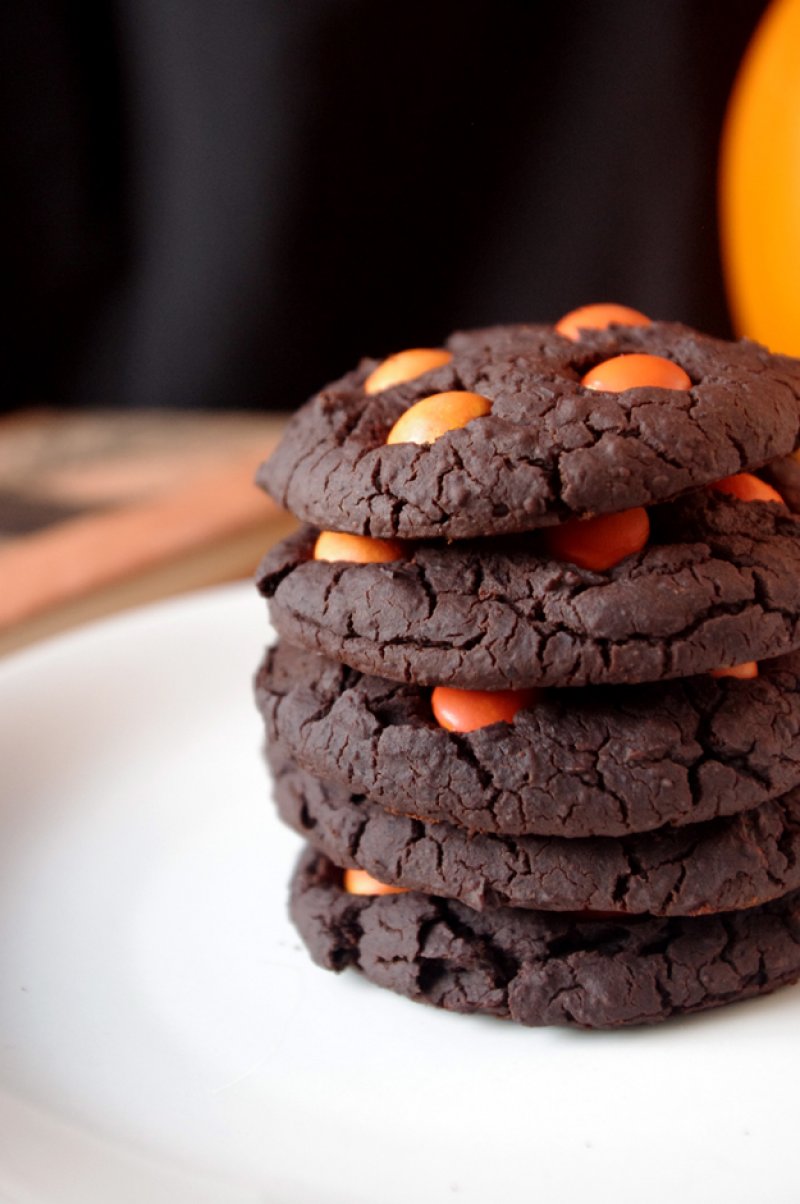 Soft and chewy chocolate Halloween cookies by Nutritionist in the Kitchen