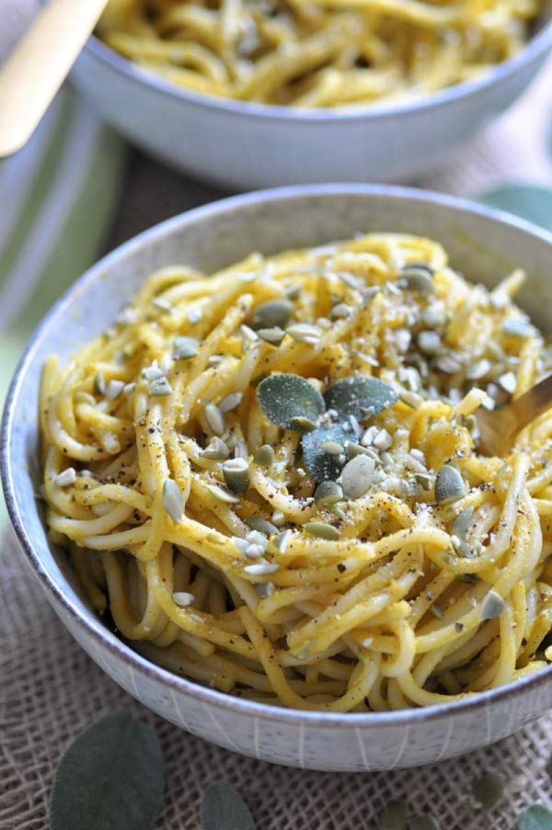 Spaghetti With Pumpkin Sage Cream Sauce