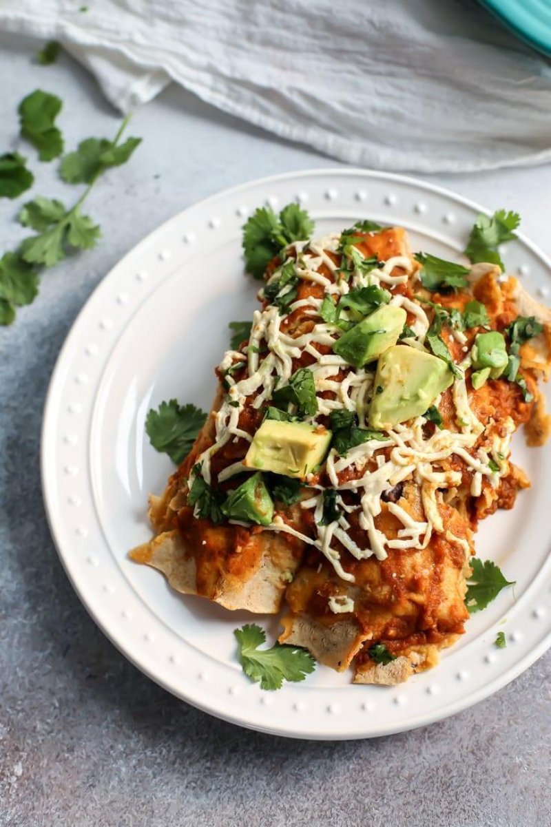 Vegan Butternut Squash Black Bean Enchiladas With Pumpkin