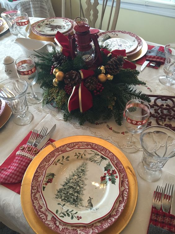 BHG Winter Heritage and Spode Cranberry.