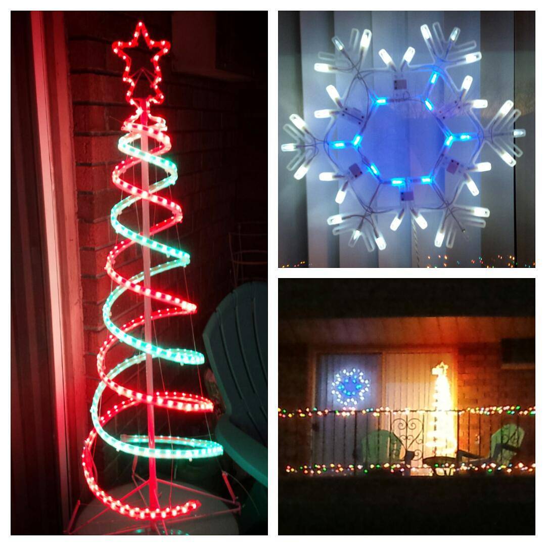 Beautifully balcony decorated for Christmas.