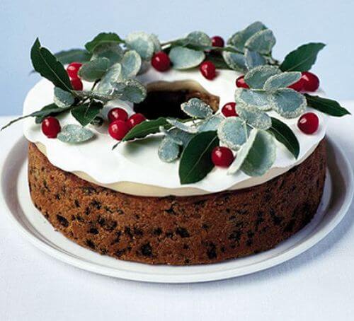 Berry wreath Christmas cake by BBC Good Food