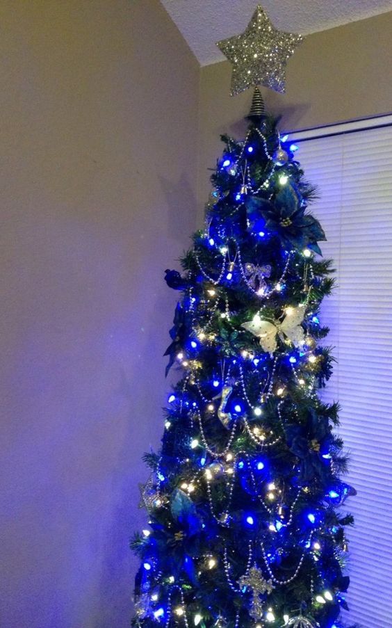 Blue and Silver Christmas Tree.