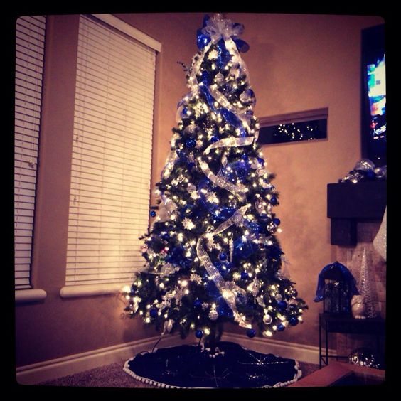 Blue and silver Christmas tree theme!