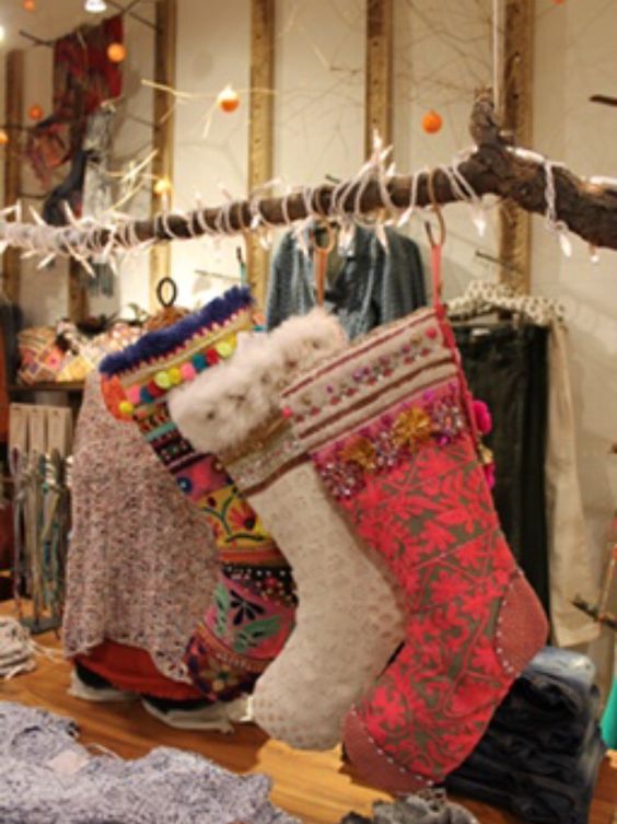 Boho Christmas stocking.