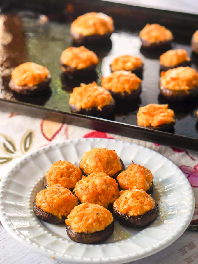 Buffalo Chicken Low Carb Stuffed Mushrooms – A Keto Appetizer or Snack!