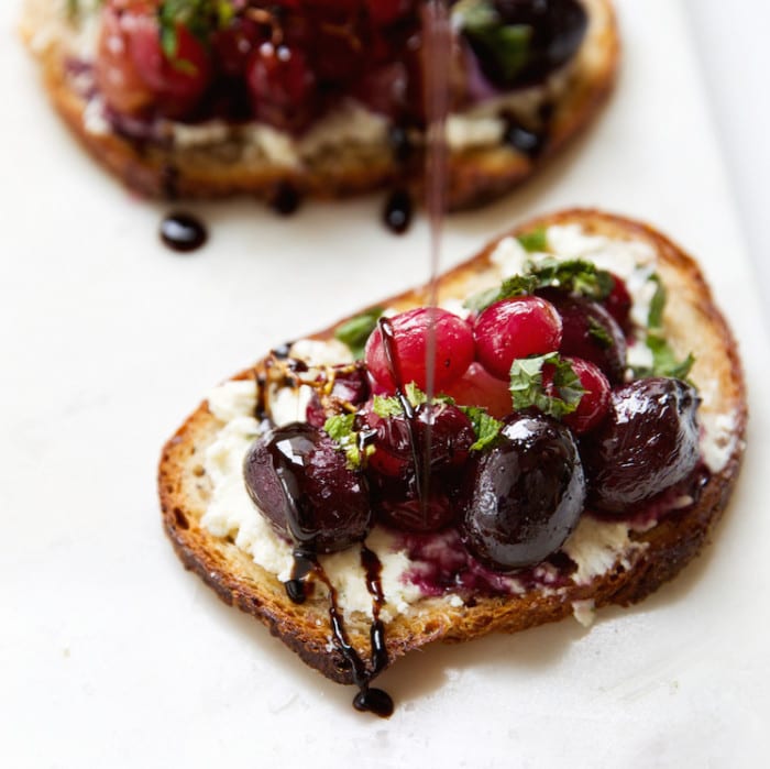 Caramelized Grape Crostini