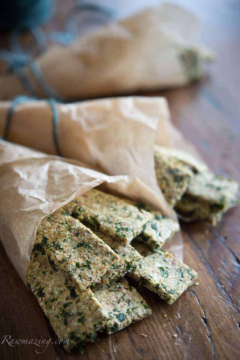Cheezy Kale Crackers.