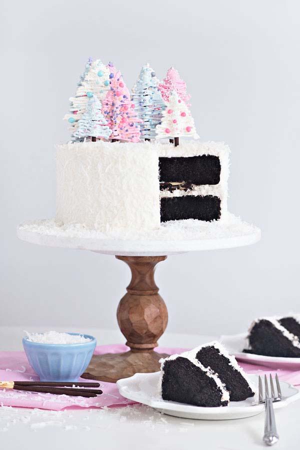 Chocolate Coconut Winter Wonderland Cake.