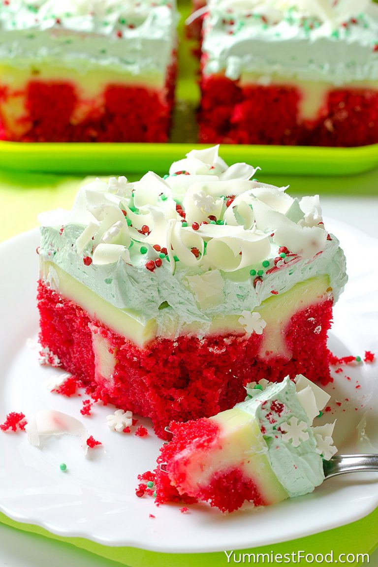 Christmas Red Velvet Poke Cake from Yummiest Food