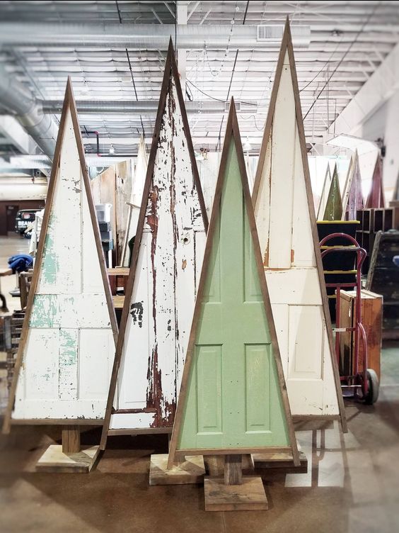 Christmas Trees using old doors.