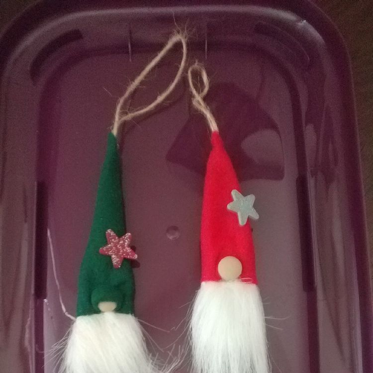 Christmas gnome ornaments.