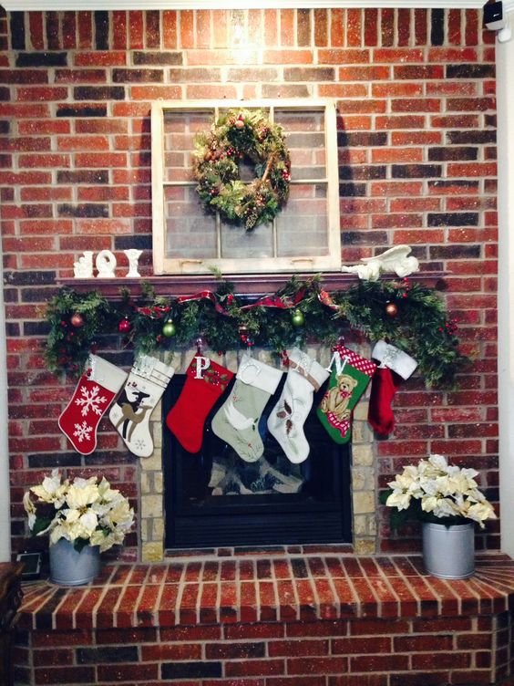 Christmas mantle decor.