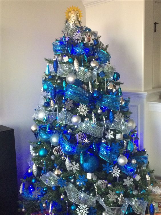 Christmas tree Blue and Silver.