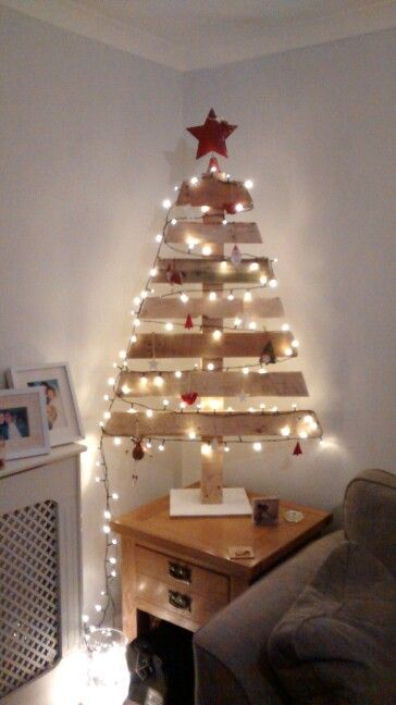 Christmas tree from old wooden pallets.