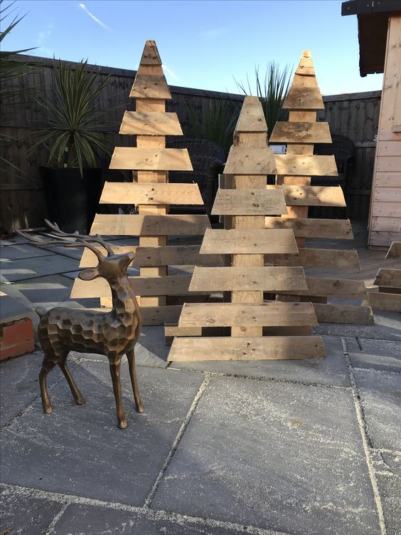 Christmas trees with pallets.