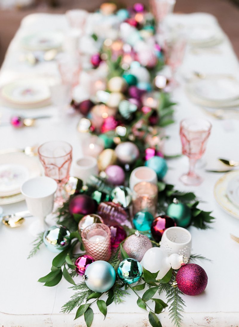 Colorful Ornaments Table Setting.