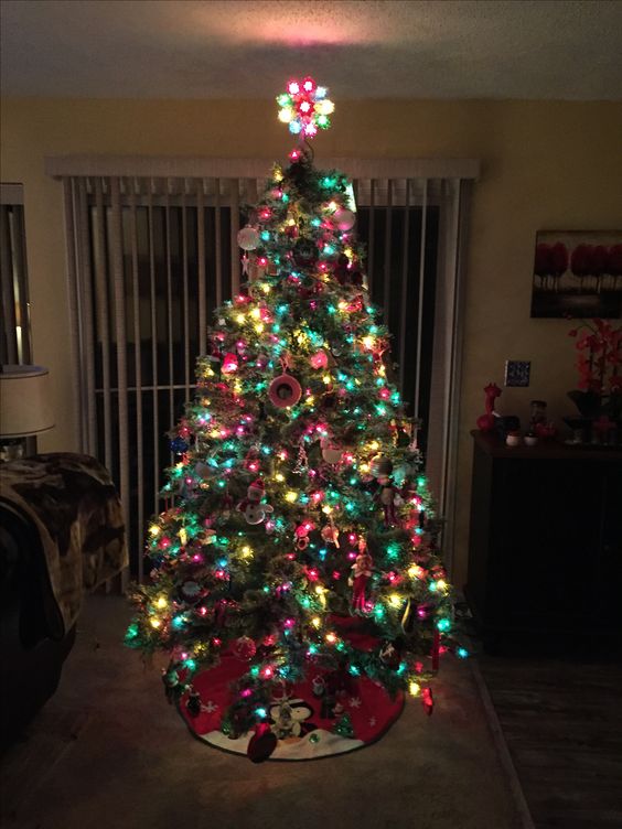 Colorful light on Christmas tree.