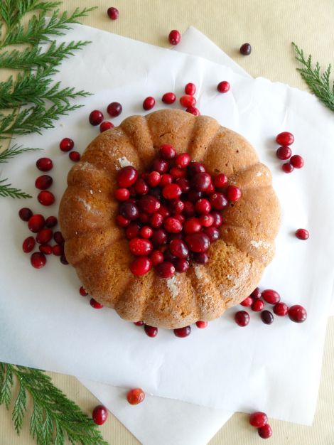 Cranberry Brandy Holiday Bundt Cake.