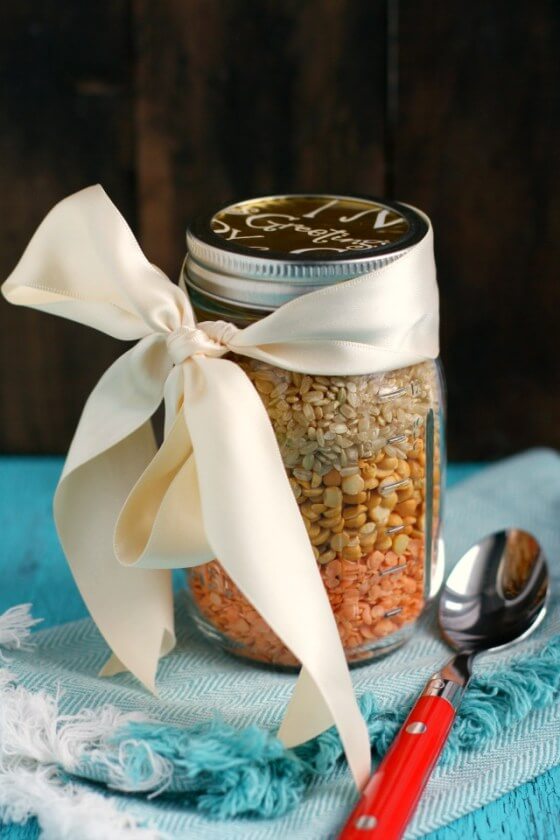 Curried Lentil Rice Soup Mix in a Jar