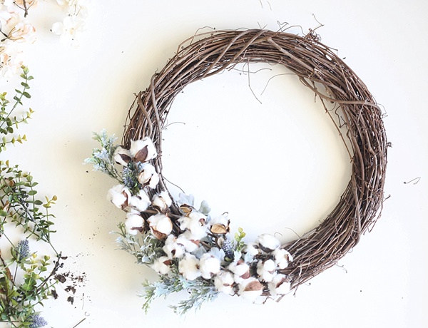 DIY Cotton Fall Wreath from Run to Radiance