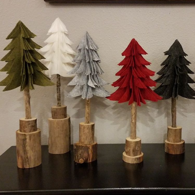 DIY Rustic Felt Christmas Trees.