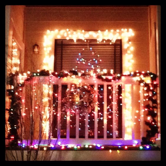 Decor Your Christmas Balcony With String Lights.