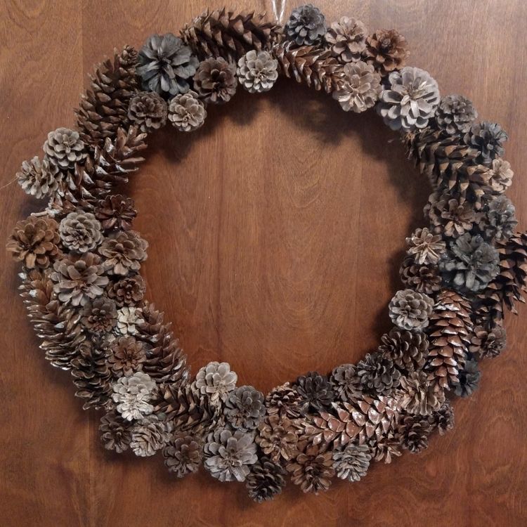 Definitely wrap the wreath frame in some type of twine or cheap ribbon or string.