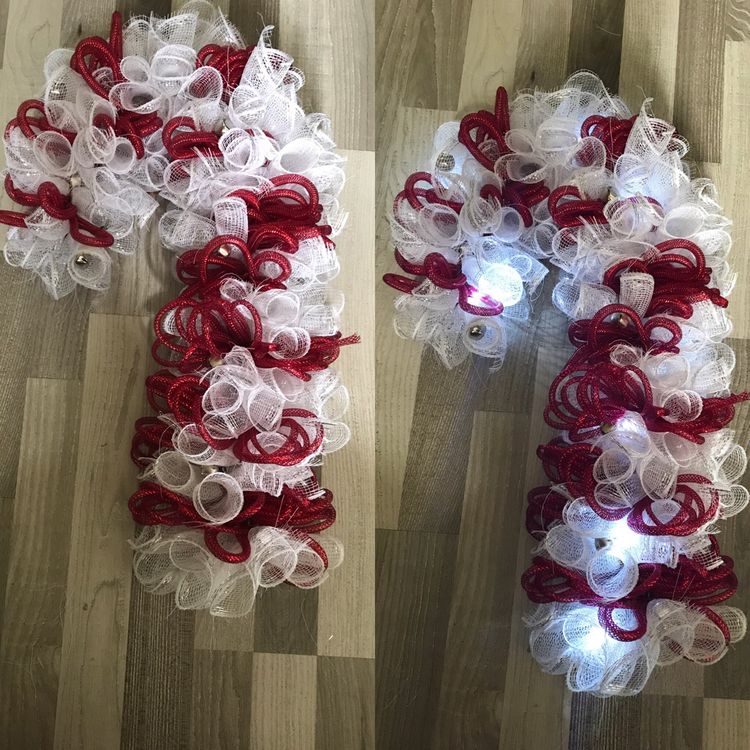 Dollarstore candycane wreath.