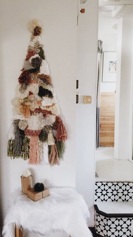 Fiber Christmas tree. Holiday decor.