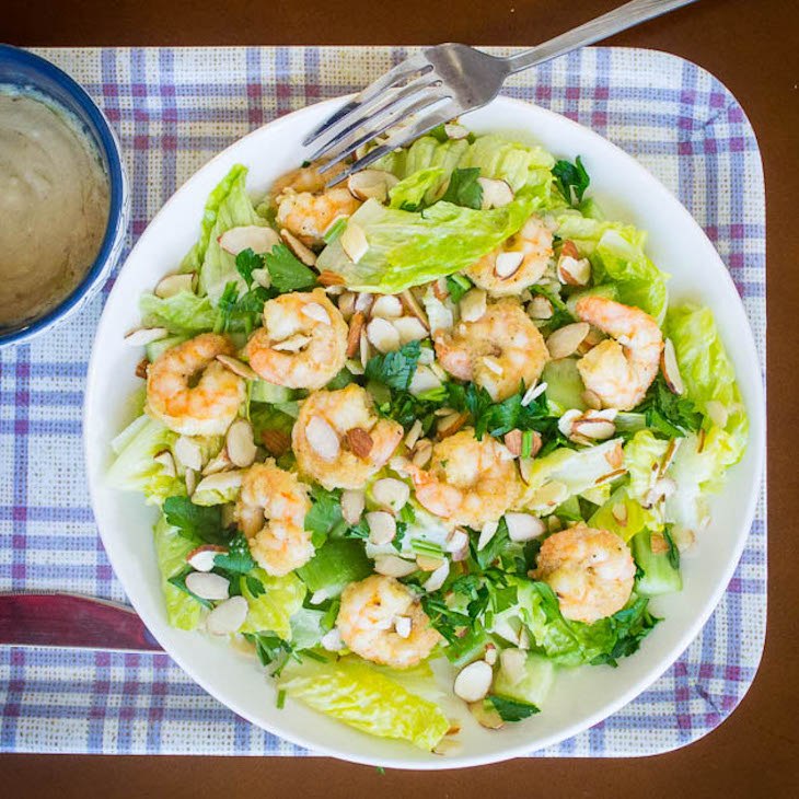 Garlic Shrimp Caesar Salad.