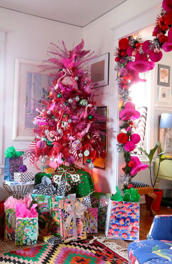 Hot Pink Flamingo Christmas Tree.