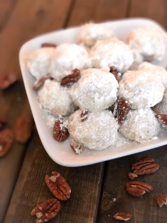 Keto Pecan Snowball Cookies