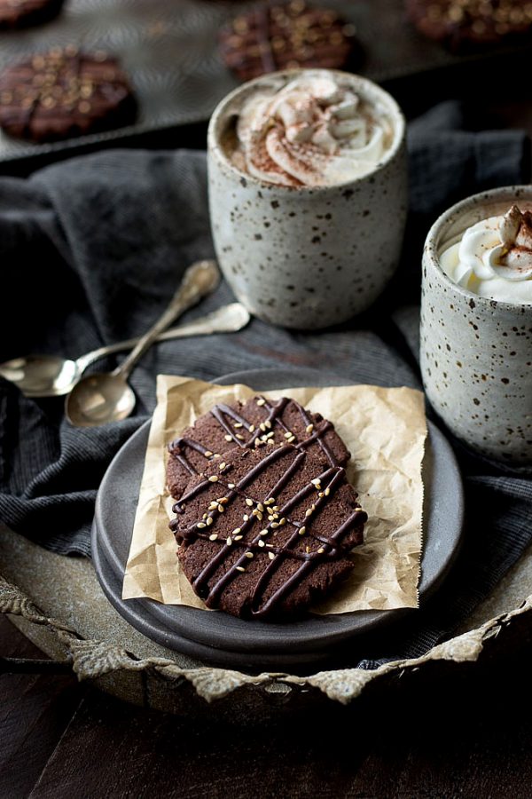 Low Carb Chocolate Cookies With Sesame Seeds.