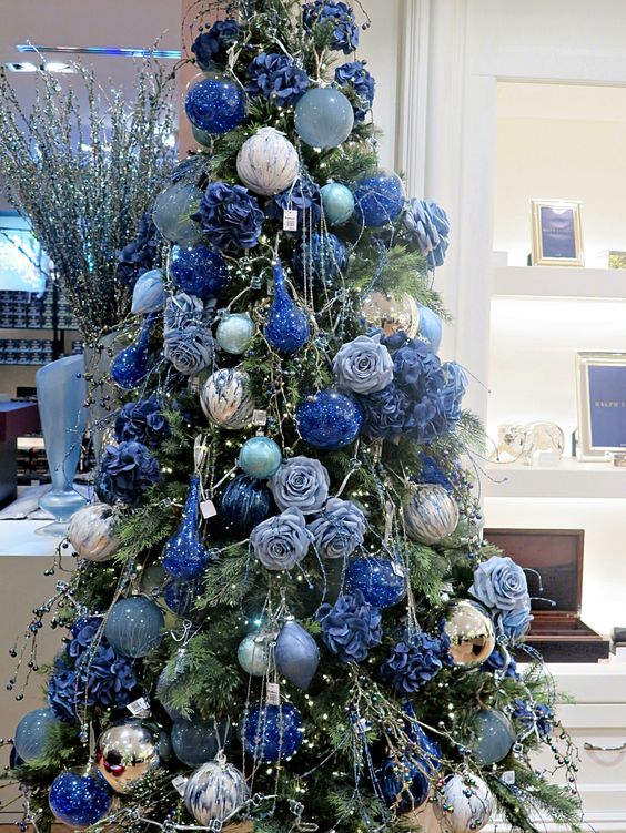 Most beautiful blue Christmas tree.