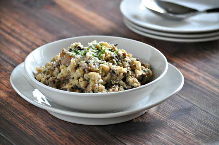 Mushroom Risotto with Cauliflower Rice.