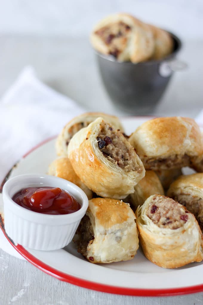 Pork, Cranberry and Goat Cheese Sausage Rolls from The Home Cook’s Kitchen